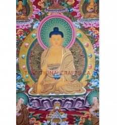 33" x 22.75" Shakyamuni Buddha Thangka  Painting