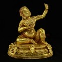 Hand Carved 9" Virupa Antiquated Gold Gilded Copper Statue from Patan, Nepal 