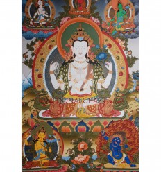  33.5" x 24" Chenrezig Thangka Painting