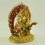 Hand Carved Face Painted 10" Dragon (White) Dzambhala Copper Statue Gold Gilded Patan