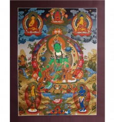 34" x 26" Green Tara Thangka Painting