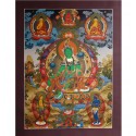 34" x 26" Green Tara Thangka Painting