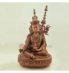 Hand Made 22" Guru Rinpoche / Guru Padmasambhava Copper Alloy  Oxidized  Statue Patan Nepal