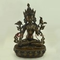 Fine Quality 20" White Tara / Dolkar Oxidized Copper Alloy Statue Patan, Nepal