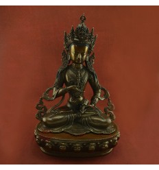  Hand Carved 19.5" Vajrasattva Drojesempa Oxidized Copper Statue From Patan, Nepal.