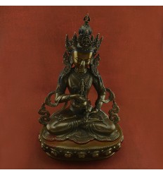  Hand Carved 19.5" Vajrasattva Drojesempa Oxidized Copper Statue From Patan, Nepal.