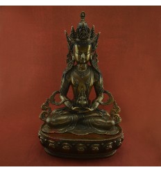 Fine Quality Hand Made  20" Aparmita / Amitayus Oxidized Copper Alloy Statue Patan Nepal