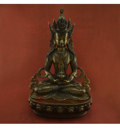 Fine Quality Hand Made  20" Aparmita / Amitayus Oxidized Copper Alloy Statue Patan Nepal