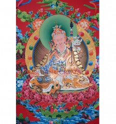 34.25" x 24" Guru Rinpoche Thangka Painting