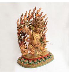 Excellent Quality Hand Carved 19.5" Vajrapani Copper Statue From Patan, Nepal