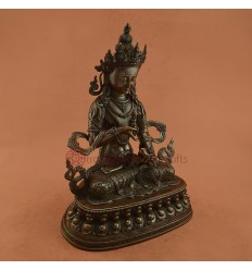 Fine Quality Handmade Silver Eye  13.5" Vajrasattva / Dorjesempa Statue Copper Statue from Patan, Nepal
