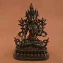 Fine Quality Hand Made Silver Eye 13.5" White Tara / Dolkar Oxidized Copper Alloy Statue Patan, Nepal