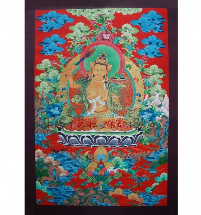 33" x 23" Manjushri  Thangka Painting