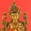 Fine Quality Gold Face Painted 14" Green Tara / Drolma Colored Copper Statue From Patan