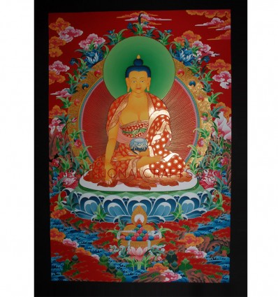 35" x 23" Shakyamuni Buddha Thangka Painting