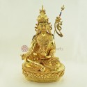 14.5" Guru Rinpoche / Padmasambhava Copper Statue 24 Karat Gold Gilded Hand Carved Patan, Nepal