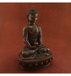Oxidized Copper Alloy 13" Amitabha / Amida Buddha Opame Statue frm Patan Nepal