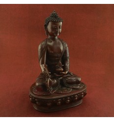 Oxidized Copper Alloy 13" Medicine Buddha / Sangye Menla Statue from Patan, Nepal