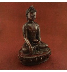 Oxidized Copper Alloy 13" Shakyamuni Buddha / Sangye Tomba Statue from Patan, Nepal