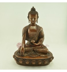 Oxidized Copper Alloy 12.5" Shakyamuni / / Sangye Tomba Buddha Statue From Patan, Nepal