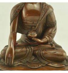 Oxidized Copper Alloy 12.5" Shakyamuni / / Sangye Tomba Buddha Statue From Patan, Nepal