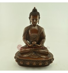 Oxidized Copper Alloy 13" Amitabha Buddha / Sangye Opame Statue From Patan, Nepal