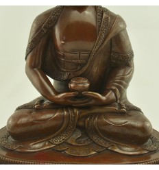Oxidized Copper Alloy 13" Amitabha Buddha / Sangye Opame Statue From Patan, Nepal