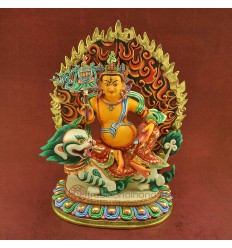 Fine Quality 14" White Dzambhala(Dragon Kubera) Statue