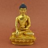 7.5" Shakyamuni Buddha / Tomba Gold Gilded Face Painted Copper Statue From Patan Nepal
