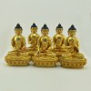 Fine Quality Hand Carved 8.5" Dhyani Buddha or Pancha Buddha Copper Alloy Statue Set From Patan, Nepal