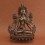 Fine Quality Hand Carved 8.5" White Tara/Dolkar Copper Statue in Oxidation Finish