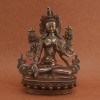 Fine Quality Hand Carved 8.5" White Tara/Dolkar Copper Statue in Oxidation Finish