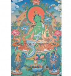 32"x24" Green Tara Thangka