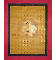 35"x 27" 108 Gold Shakyamuni Buddha Thankga Painting