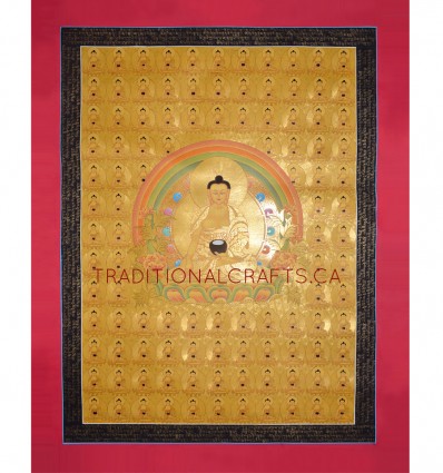 35"x 27" 108 Gold Shakyamuni Buddha Thankga Painting