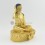Fine Quality Gold Gilded with Face Painted Hand Carved 7.5" Guru Milarepa Copper Statue