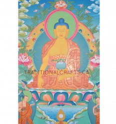 32.5" x 24" Shakyamuni Buddha Thanka Painting