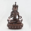 Oxidized Copper Alloy 14.5" Vajrasattva Statue From Patan, Nepal