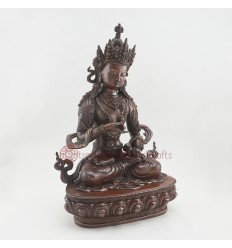 Oxidized Copper Alloy 14.5" Vajrasattva Statue From Patan, Nepal