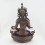 Oxidized Copper Alloy 14.5" Vajrasattva Statue From Patan, Nepal