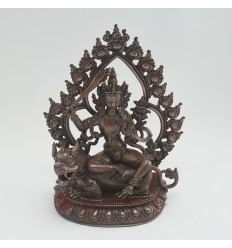 Fine Quality 10.25" Manjushri on Lion Statue From Patan,Nepal.