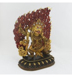 Hand Carved  12" Vajrapani Chanadorje  copper statue From Patan, Nepal.