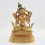 Finely Hand Carved 9.5" White Tara / Dolkar Antiquated Gold Gilded Copper Statue Patan