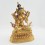 Finely Hand Carved 9.5" White Tara / Dolkar Antiquated Gold Gilded Copper Statue Patan