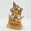 Finely Hand Carved 9.5" White Tara / Dolkar Antiquated Gold Gilded Copper Statue Patan