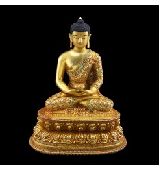 Fine Quality 12.5" Amitabha Buddha Opame Copper Statue .