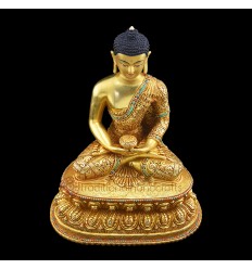 Fine Quality 12.5" Amitabha Buddha Opame Copper Statue .