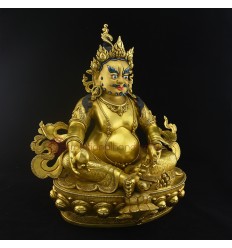 Hand carved 17" Yellow Dzambhala Statue From patan, Nepal.