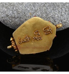 Fine Quality Gold Plated Silver Turquoise Coral Stones Ganesha Ghau Gau Prayer Box Pendant from Patan, Nepal