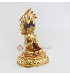 Hand carved Gold Gilded 11" Nagarjuna Budddha Statue